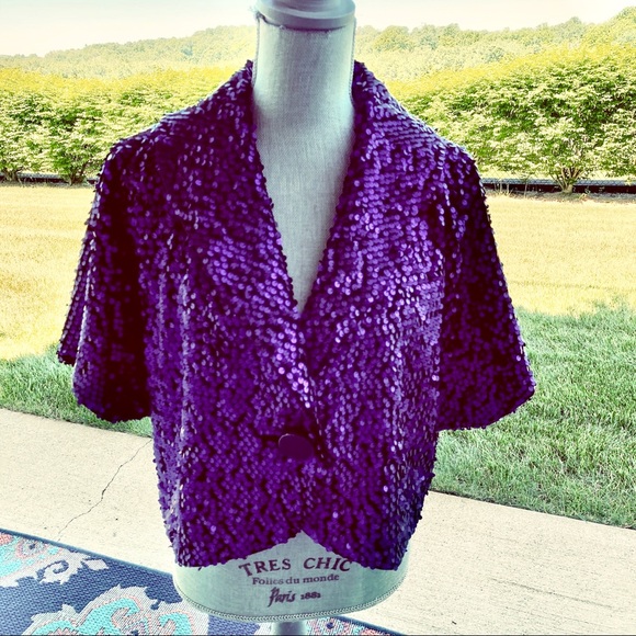 Hilton Hollis Sequin Silk Blend Jacket - Picture 1 of 15